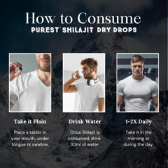 Pure Himalayan Shilajit Dry Drops dissolving drop demonstrates easy absorption for quick energy support.
