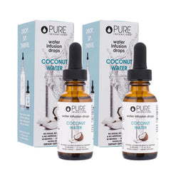 Pure Inventions Coconut Water Drops bottle close-up for pure hydration