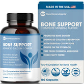 Pure Micronutrients bone-support bottle front view with easy-to-swallow tablets.