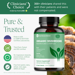 Pure Micronutrients reishi bottle highlighting calm energy and immune vitality