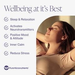 Pure Micronutrients bottle close-up shows capsules promoting calm focus.