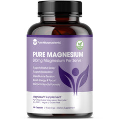 Pure Micronutrients Magnesium Glycinate bottle cap highlights easy dosage and quality