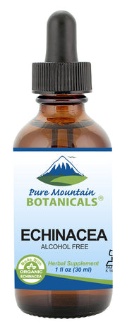 Pure Mountain Botanicals Liquid Echinacea Drops bottle for daily wellness routine.