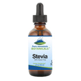 Pure Mountain Botanicals Liquid Stevia bottle pour: zero-calorie sweetness for coffee or tea