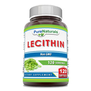 Pure Naturals Lecithin 1200 mg softgel bottle for daily use