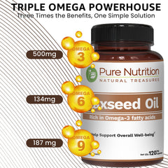 Pouring Pure Nutrition Flaxseed Oil into a spoon for meals.