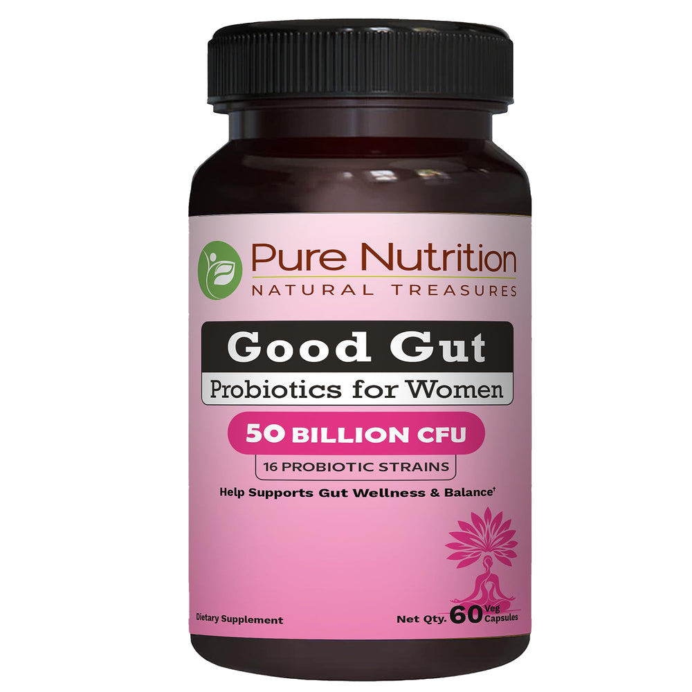 Pure Nutrition Natural Treasures women's probiotics 60B CFU bottle improving gut balance
