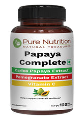 Pure Nutrition Papaya Complete bottle front highlighting natural ingredients for daily wellness and digestion support.