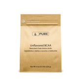 Pure Original Ingredients BCAA powder in an unflavored 8oz jar for versatile use in shakes.