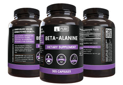 Pure Original Ingredients beta alanine bottle on counter, emphasizing additive-free purity.