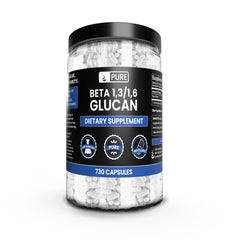 Pure Original Ingredients Beta Glucan capsules close-up, showcasing a pure single-ingredient formula