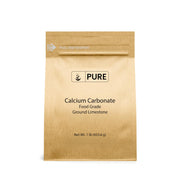 Pure Original Ingredients Calcium Carbonate bottle label shown for baking and acidity adjustment.