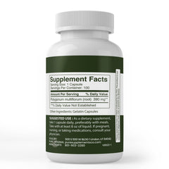 Fo-Ti capsules being poured for easy daily use.