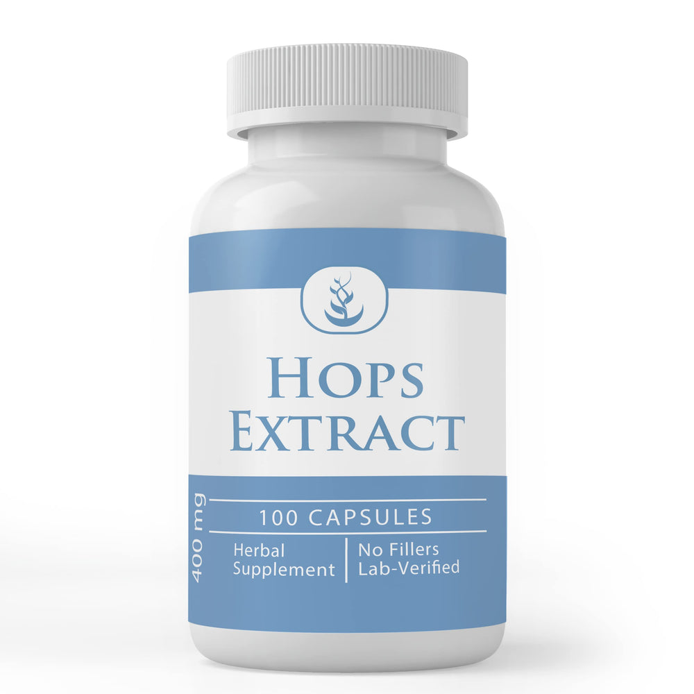 PURE ORIGINAL INGREDIENTS hops extract bottle with pure additive-free capsules for daily wellness