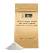 Pure Original Ingredients Marine Collagen Powder in a resealable bag, pure and additive-free.