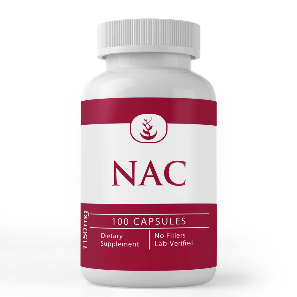 PURE ORIGINAL INGREDIENTS NAC bottle front with pure capsules for clear supplement choice