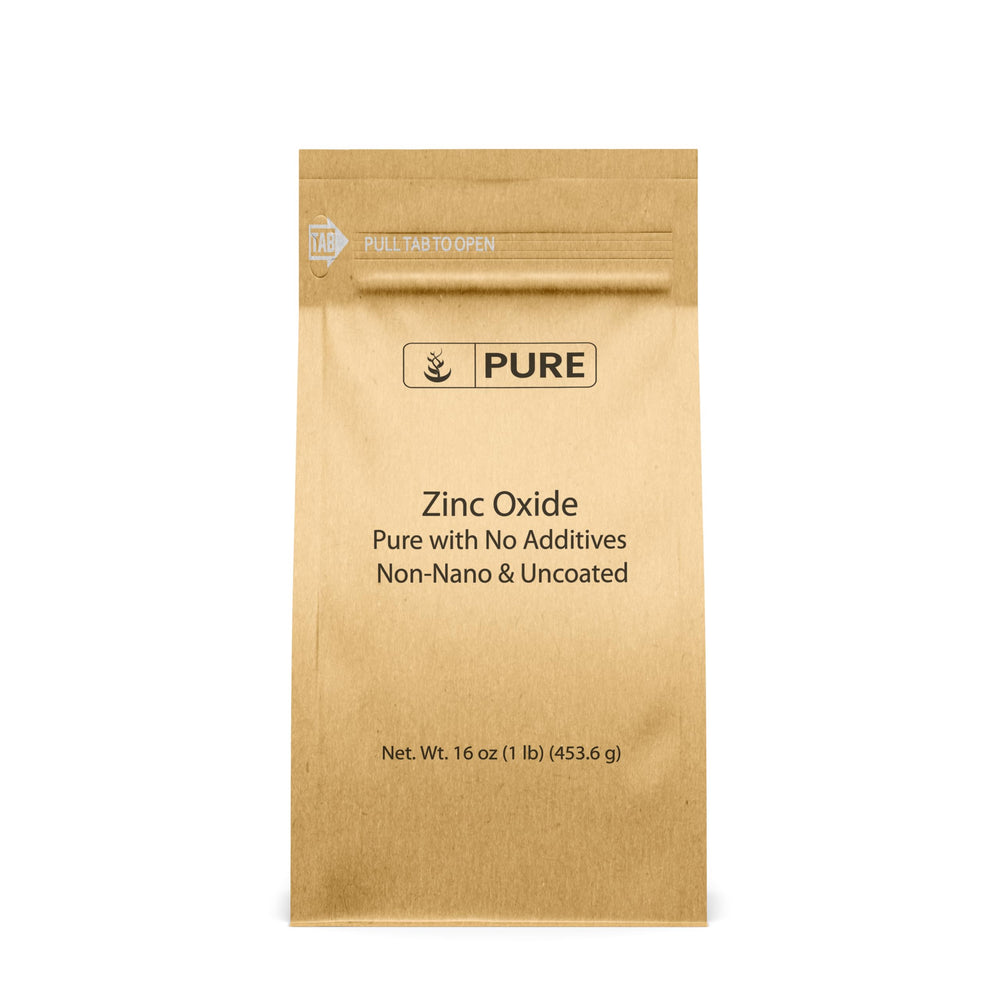 Pure Original Ingredients Zinc Oxide en envase seguro y no nano, ideal para uso tópico suave.