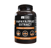 PURE ORIGINAL INGREDIENTS Papaya Extract bottle front with pure capsules for daily use