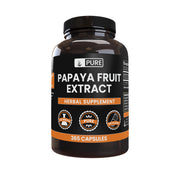 PURE ORIGINAL INGREDIENTS Papaya Extract bottle front with pure capsules for daily use