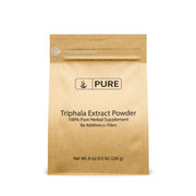 Pure Original Ingredients Triphala extract powder 8-oz bottle showing pure, additive-free formula