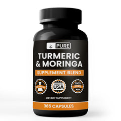 Pure Original Ingredients Turmeric Moringa capsules bottle for convenient daily use