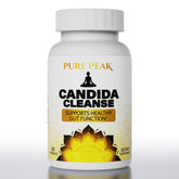 Pure Peak Candida Cleanse bottle side view for daily gut support.