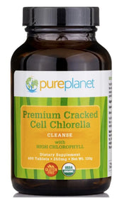 Pure Planet Cracked Cell Chlorella bottle with 480 tablets for daily green nutrition
