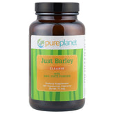 Pure Planet Just Barley bottle front shows organic, clean nutrition for daily wellness
