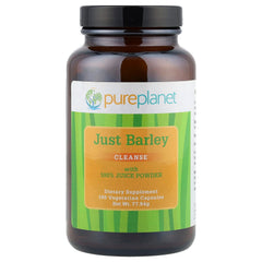 Pure Planet Just Barley bottle front shows organic, clean nutrition for daily wellness