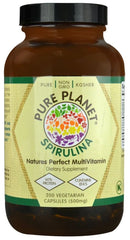 Pure Planet spirulina bottle; plant-based protein source and nutrient-dense daily supplement.