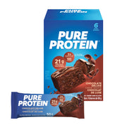 Pure Protein gluten free chocolate bar front view, convenient gluten-free snack.