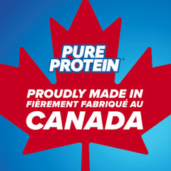 Pure Protein gluten free chocolate bar nutrition panel, shows 20g protein per bar.