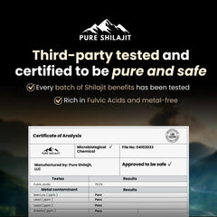 Pure Shilajit Himalayan resin packaging highlighting convenience and freshness.