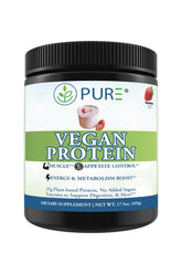 PURE Sport Vegan Protein bottle showing Strawberries & Cream flavor for post-workout fueling