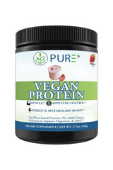 PURE Sport Vegan Protein bottle showing Strawberries & Cream flavor for post-workout fueling