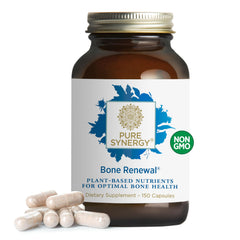 PURE SYNERGY Bone Renewal bottle front showing vegan calcium formula for daily support
