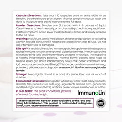 Pure Therapro Rx Elite IgG label close-up showing 1100 mg IgG per serving.