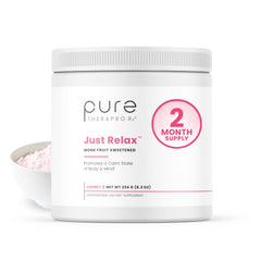 Pure Therapro Rx Just Relax Cherry bottle showing cherry flavor and mood support