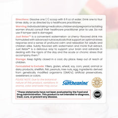 Close-up of Myo-inositol and mood-support ingredients on the Just Relax label