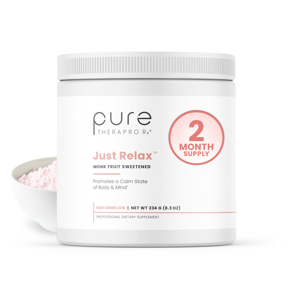 Pure Therapro Rx Just Relax Watermelon bottle front promoting relaxed mood support