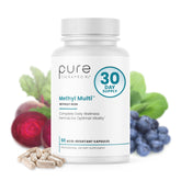 Pure Therapro Rx Methyl Multi without Iron bottle on table; daily wellness possibility.