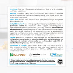Pure Therapro Rx Methyl B Complex label close-up shows 5-MTHF for enhanced folate activation.