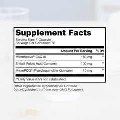 Pure Therapro Rx MicroActive CoQ10 capsules for convenient daily dosing and energy