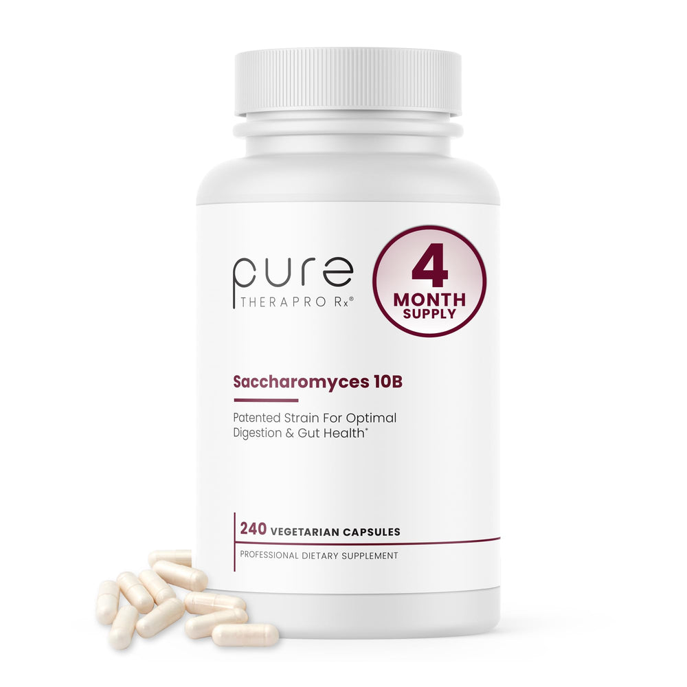 Pure TheraPro Rx Saccharomyces boulardii bottle supports digestive balance.
