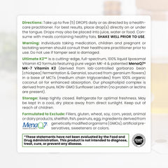 Dropping liquid from the dropper demonstrates easy daily dosing with Pure Therapro Rx K2.