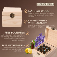 Pure Vie wooden oil box side view highlights natural grain and sturdy construction.
