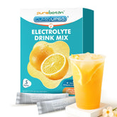 PureBotan hydration packets orange packaging front, ideal for quick hydration on the go.