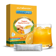 PureBotan turmeric curcumin orange shot packet ready to mix for immune support