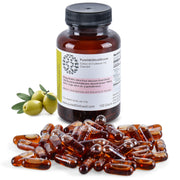 PureC60OliveOil bottle pour, convenient daily supplement with olive oil.