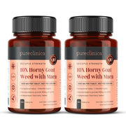 PureClinica Horny Goat Weed tablet close-up showing high potency and texture for daily use